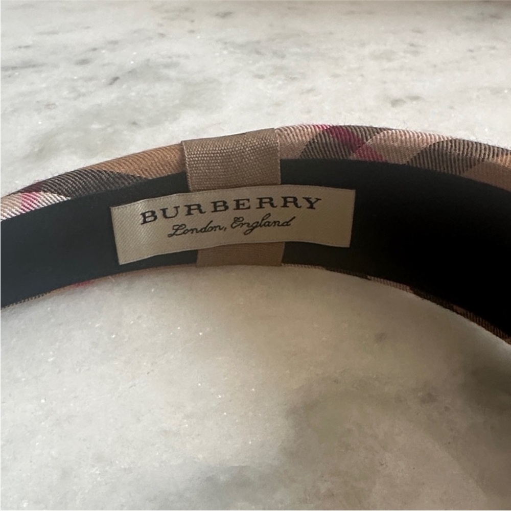 Burberry Beige and Black Checkered Headband - Picture 2 of 10